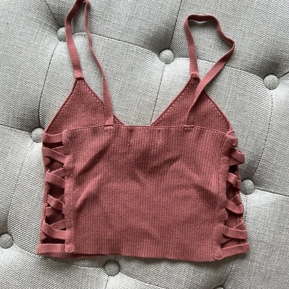 Adorable Muave Sweater Crop Top 🌸🎀 - Picture 3 of 4